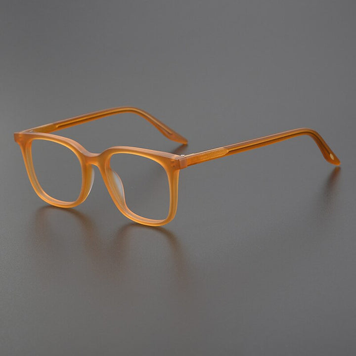 Gatenac Unisex Full Rim Square Acetate Eyeglasses Gxyj1024 Full Rim Gatenac Matte Orange
