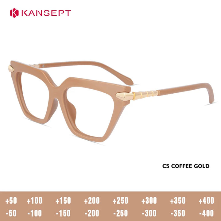 Kansept Women's Full Rim Brow Line Cat Eye Tr 90 Alloy Reading Glasses 243244