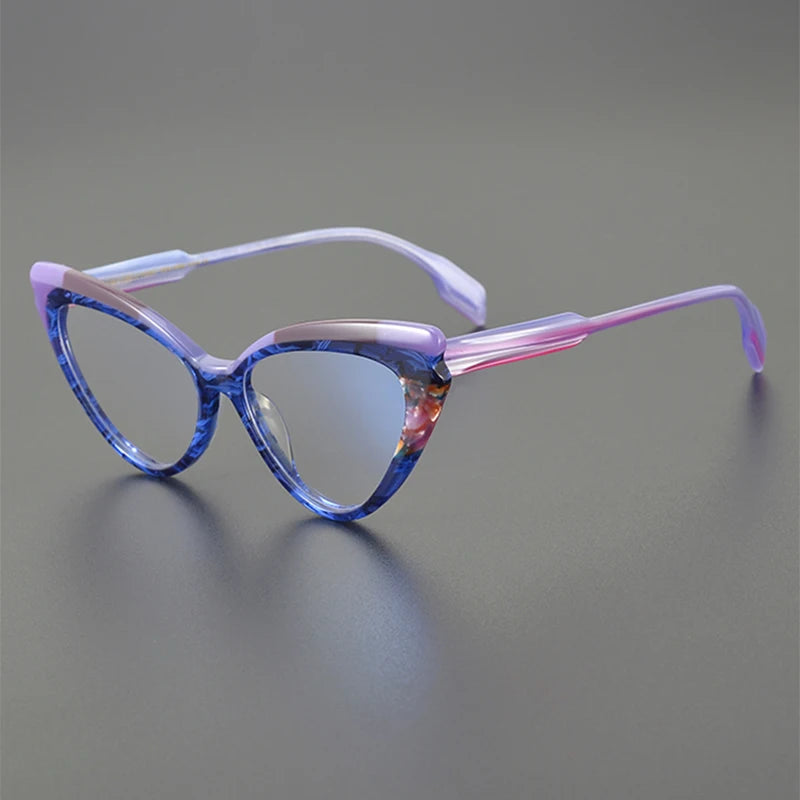 Nobler Unisex Full Rim Thick Cat Eye Acetate Eyeglasses 19334 Full Rim Nobler C6