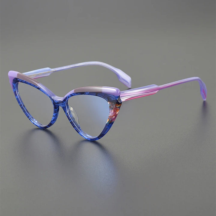 Nobler Unisex Full Rim Thick Cat Eye Acetate Eyeglasses 19334 Full Rim Nobler C6