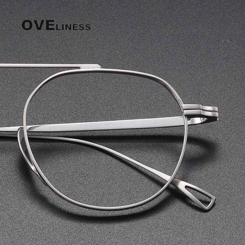 Oveliness Unisex Full Rim Flat Top Square Titanium Eyeglasses 9503 Full Rim Oveliness