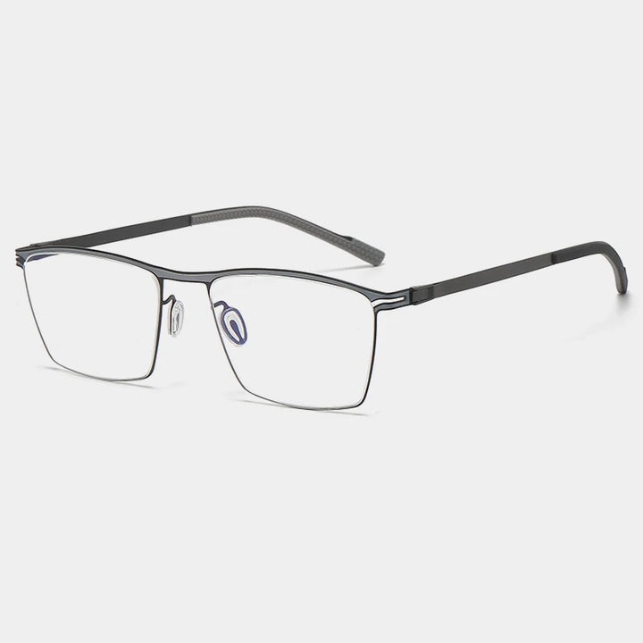 Gatenac Unisex Full Rim Square Titanium Eyeglasses Gxyj1147 Full Rim Gatenac Gray Black