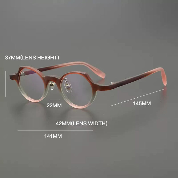 Gatenac Unisex Full Rim Cat Eye Polygon Acetate Eyeglasses Gxyj1210 Full Rim Gatenac