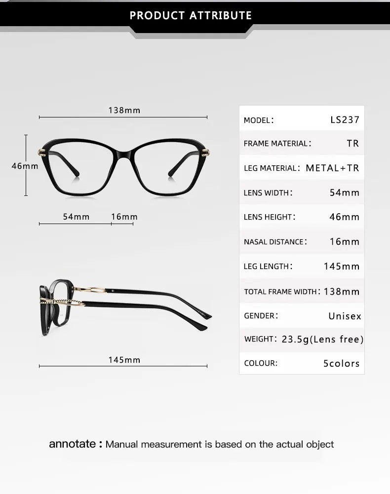 Vicky Women's Full Rim Polygon Square Tr 90 Alloy Reading Glasses 77237