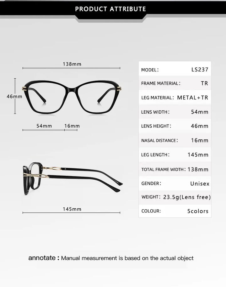 Vicky Women's Full Rim Polygon Square Tr 90 Alloy Reading Glasses 77237