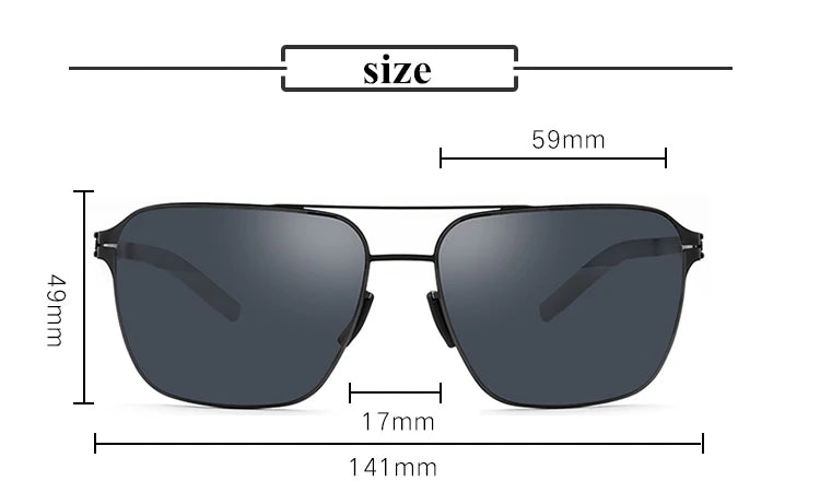 Black Mask Men's Full Rim Square Double Bridge Stainless Steel Sunglasses 491759 Full Rim Black Mask