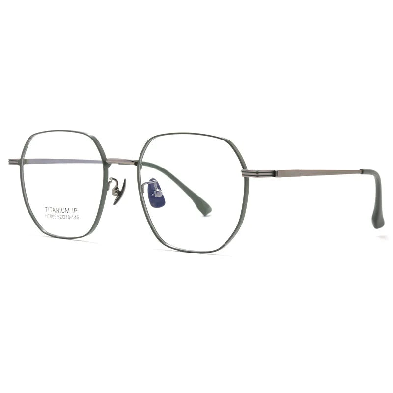 Yimaruili Women's Full Rim Polygon Titanium Alloy Eyeglasses 617009