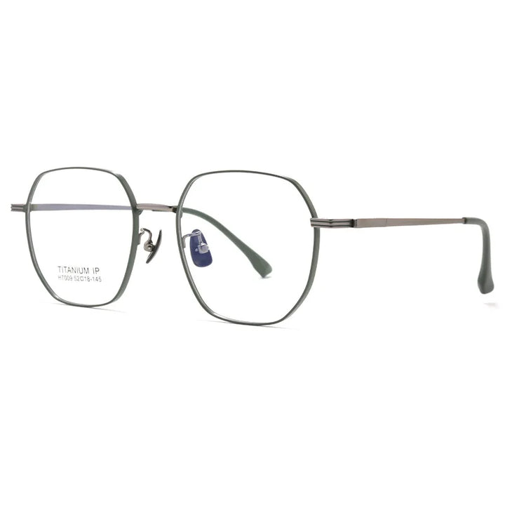 Yimaruili Women's Full Rim Polygon Titanium Alloy Eyeglasses 617009