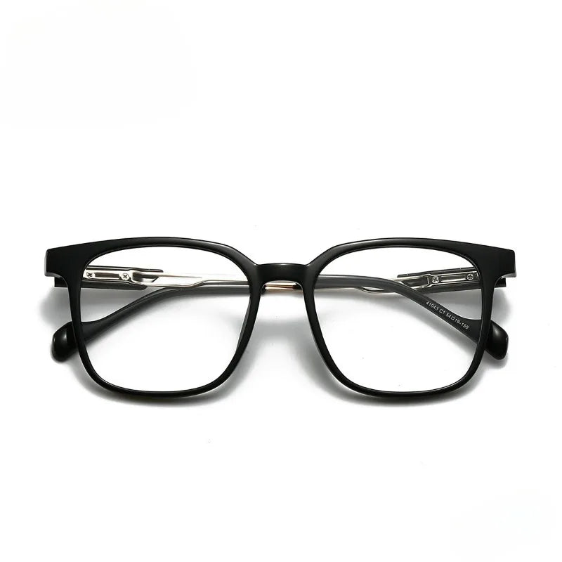 Hewei Unisex Full Rim Square Acetate Titanium Eyeglasses 41043