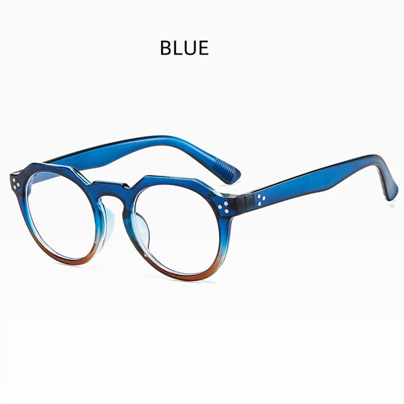 Kocolior Unisex Full Rim Round Acetate Reading Glasses 3395 Reading Glasses Kocolior Blue 0