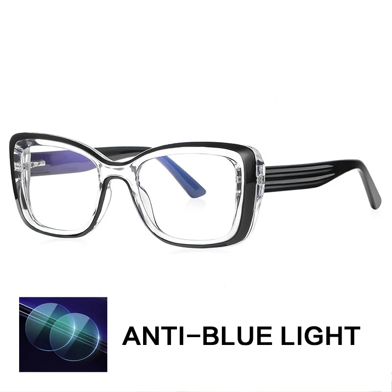 Gatenac Women's Full Rim Square Tr 90 Titanium Reading Glasses Gxy2147