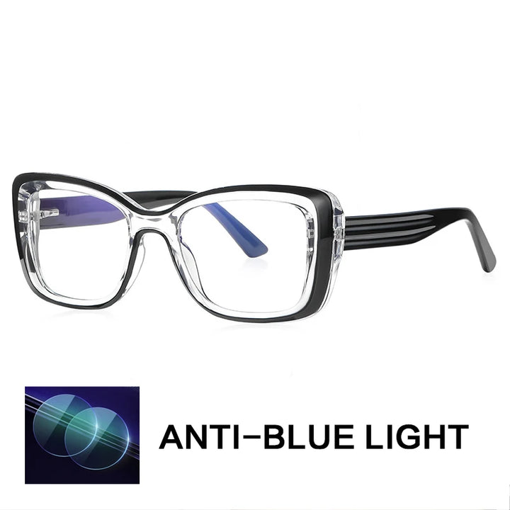 Gatenac Women's Full Rim Square Tr 90 Titanium Reading Glasses Gxy2147