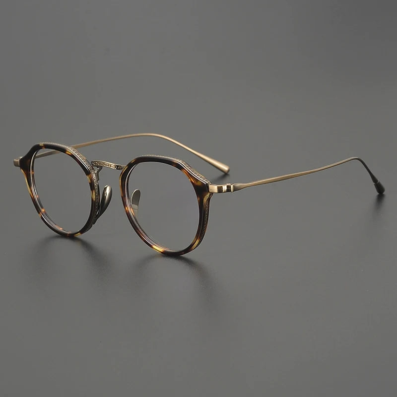 Gatenac Women's Full Rim Oval Acetate Titanium Eyeglasses G1113