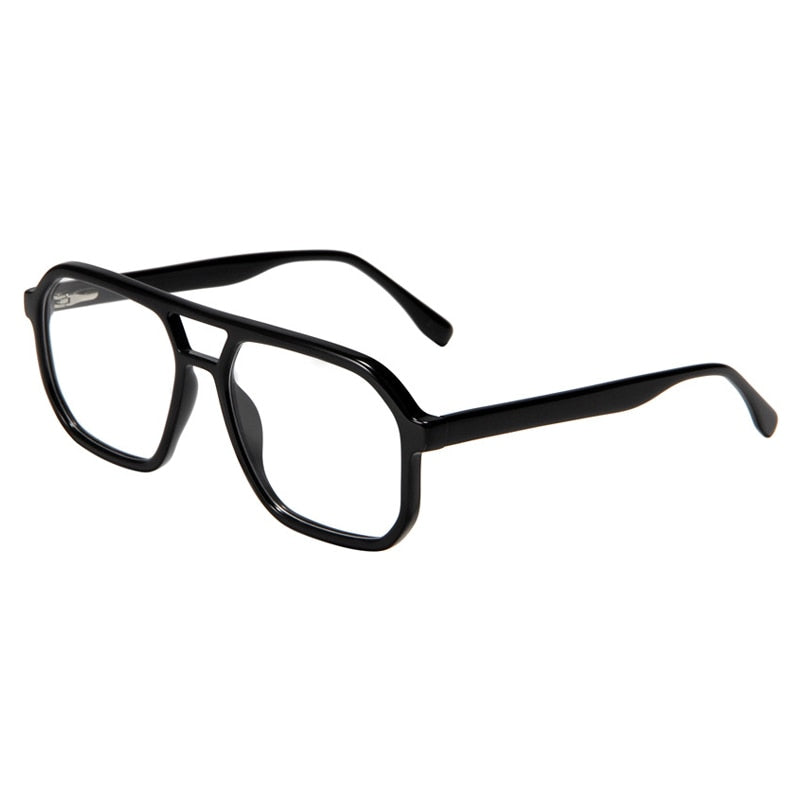 Gatenac Unisex Full Rim Square Double Bridge Acetate Eyeglasses Gxyj1099 Full Rim Gatenac Black