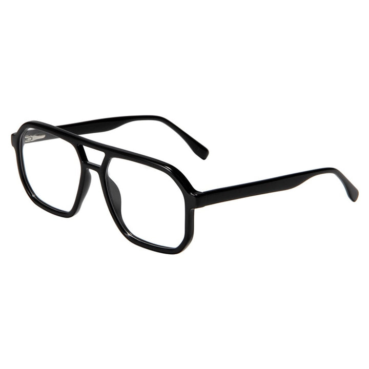 Gatenac Unisex Full Rim Square Double Bridge Acetate Eyeglasses Gxyj1099 Full Rim Gatenac Black