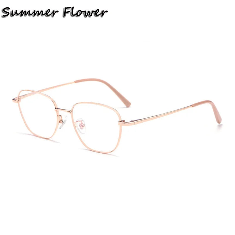 Summer Flower Women's Full Rim Polygon Steel Eyeglasses 902641