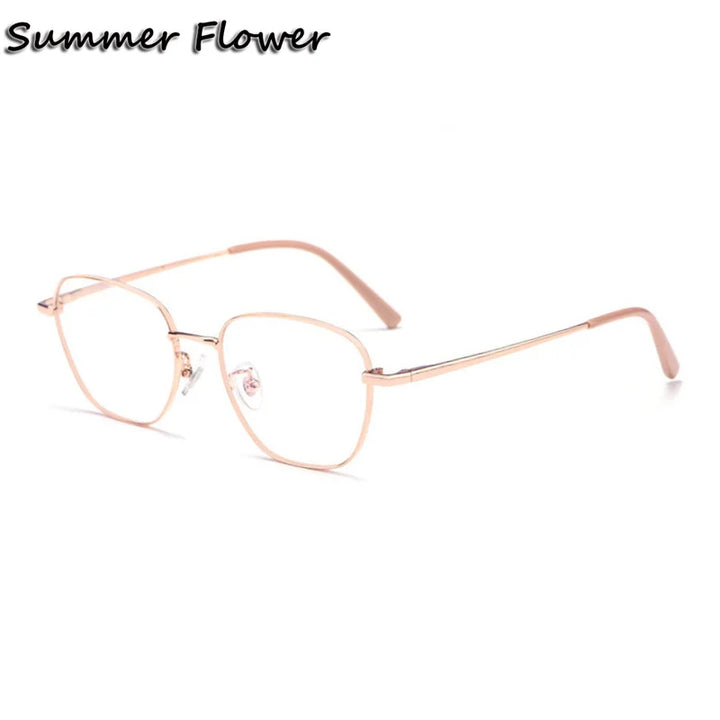 Summer Flower Women's Full Rim Polygon Steel Eyeglasses 902641