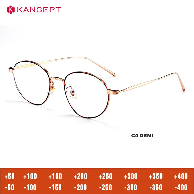 Kansept Unisex Full Rim Oval Titanium Reading Glasses 30886