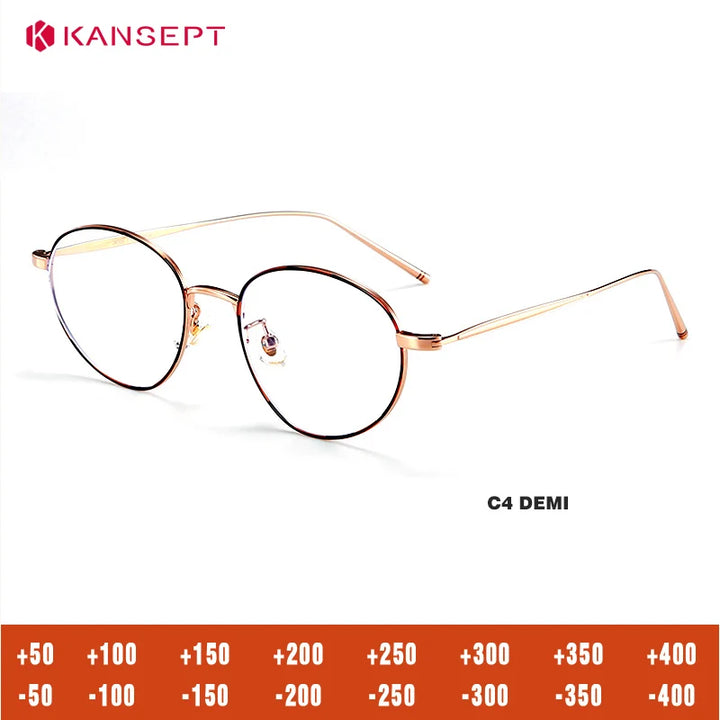 Kansept Unisex Full Rim Oval Titanium Reading Glasses 30886