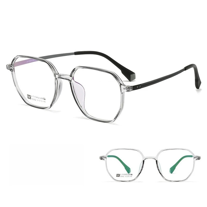 Yimaruili Women's Full Rim Polygon Tr 90 Titanium Eyeglasses 55062