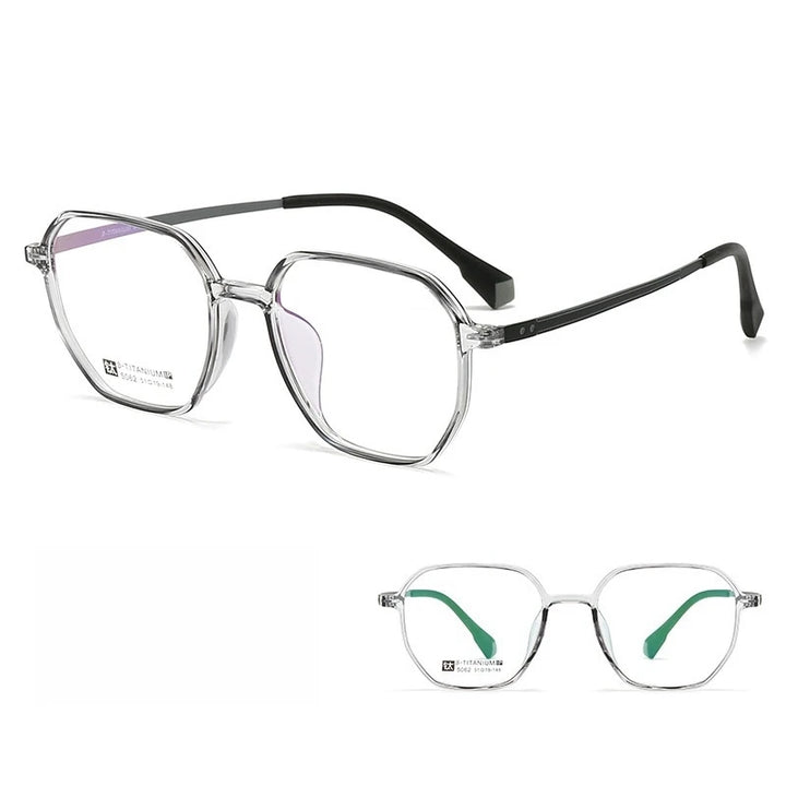 Yimaruili Women's Full Rim Polygon Tr 90 Titanium Eyeglasses 55062