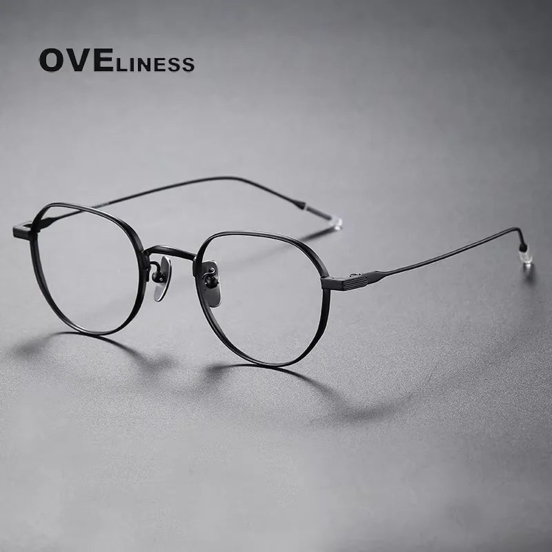 Oveliness Women's Full Rim Flat Top Round Titanium Eyeglasses 780803