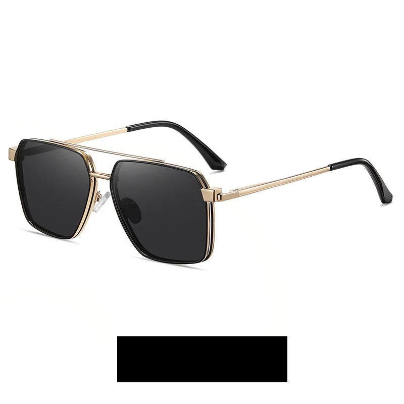 Momoja Women's Full Rim Polygon Double Bridge Titanium Eyeglasses Clip On Sunglasses 91702