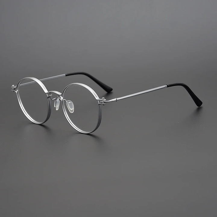 Black Mask Unisex Full Rim Round Titanium Acetate Eyeglasses Tv002 Full Rim Black Mask Silver