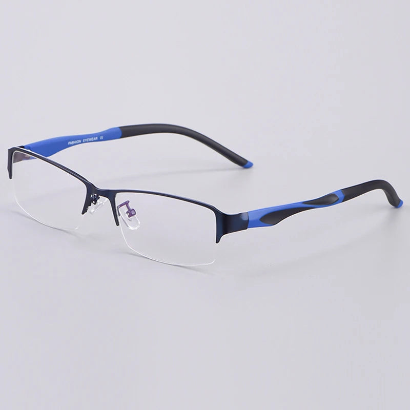 Hdcrafter Unisex Semi Rim Square Tr 90 Titanium Alloy Eyeglasses 62681