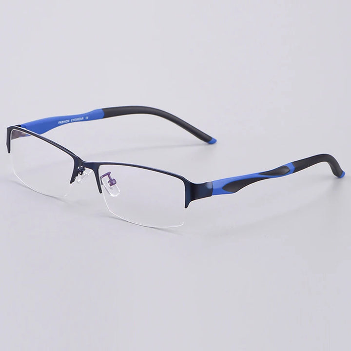 Hdcrafter Unisex Semi Rim Square Tr 90 Titanium Alloy Eyeglasses 62681