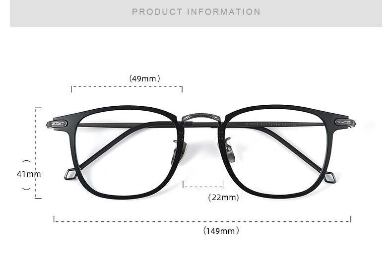 CCspace Unisex Full Rim Square Titanium Alloy Eyeglasses 55919 Full Rim CCspace