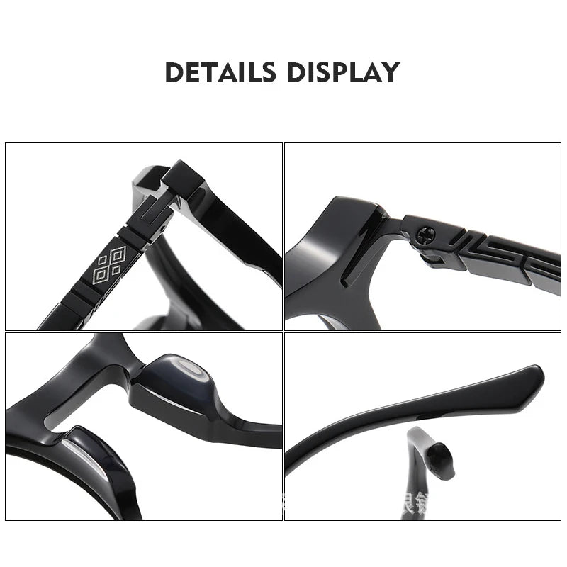 Black Mask Women's Full Rim Polygon Acetate Eyeglasses S9657 Full Rim Black Mask