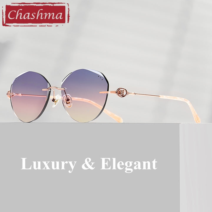 Chashma Women's Rimless Oval Titanium Eyeglasses 8170 Rimless Chashma