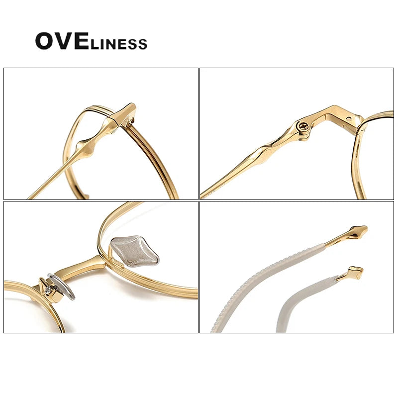 Oveliness Unisex Full Rim Polygon Titanium Eyeglasses 4220 Full Rim Oveliness