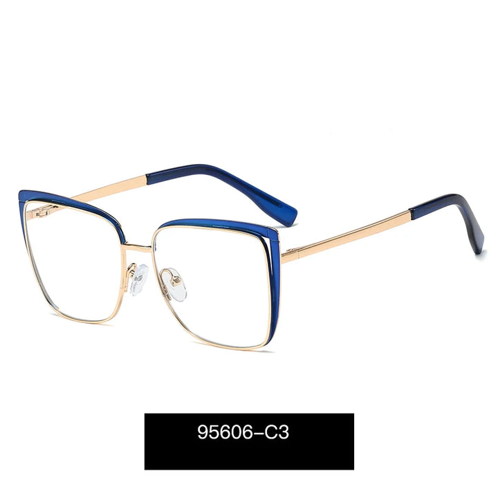 Handoer Women's Full Rim Square Cat Eye Tr 90 Alloy Eyeglasses 795606