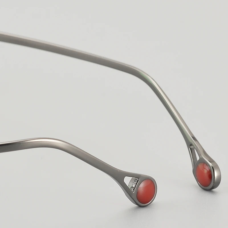 Muzz Unisex Semi Rimless Square Titanium Eyeglasses M0208 Semi Rim Muzz