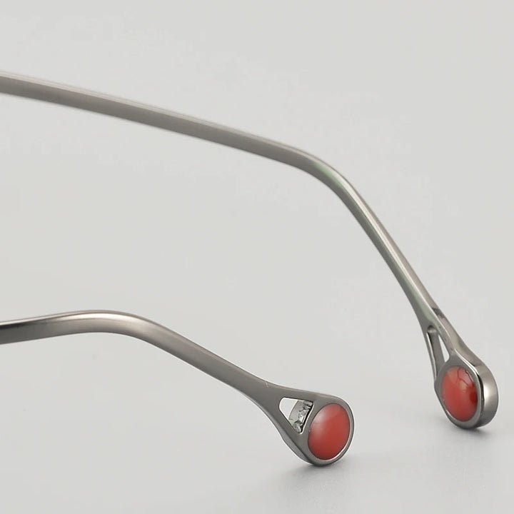 Muzz Unisex Semi Rimless Square Titanium Eyeglasses M0208 Semi Rim Muzz