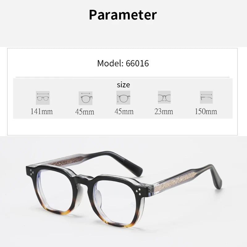 Xbora Women's Full Rim Polygon Tr 90 Acetate Fiber Eyeglasses 581013