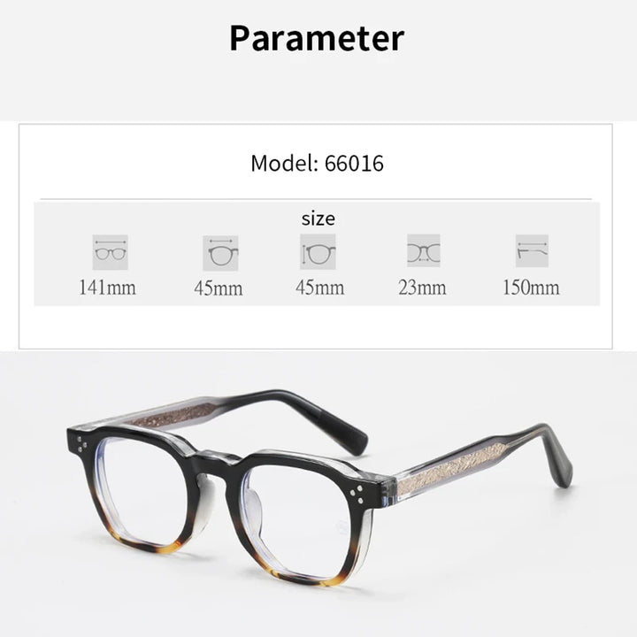 Xbora Women's Full Rim Polygon Tr 90 Acetate Fiber Eyeglasses 581013