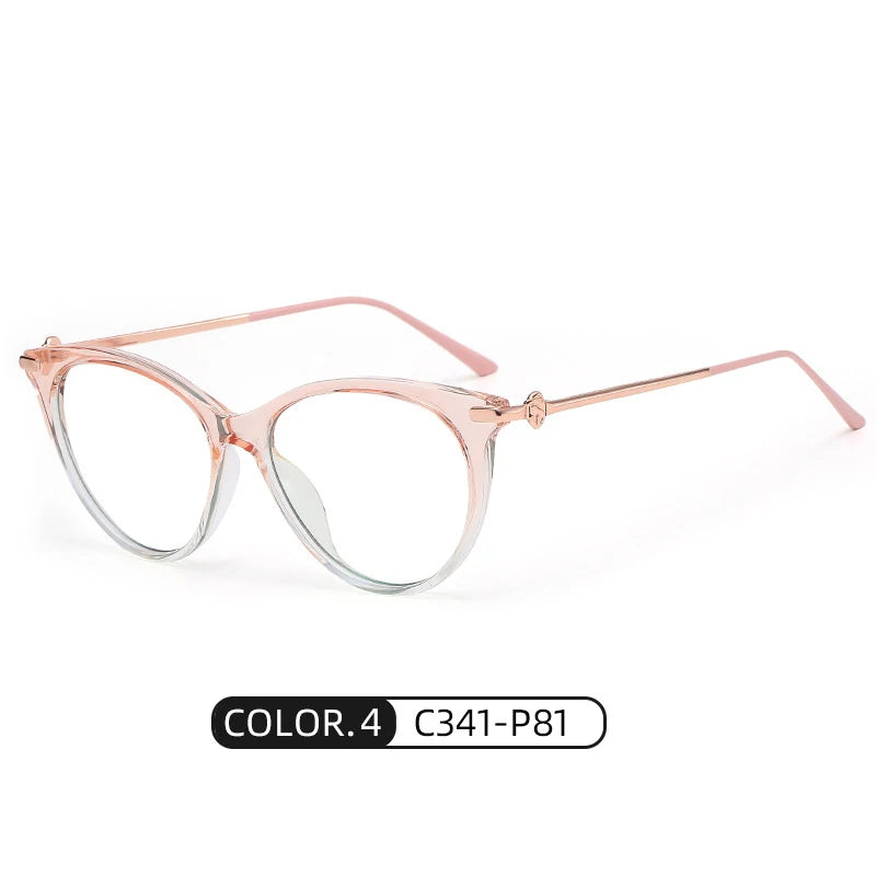 Bclear Women's Full Rim Cat Eye Acetate Alloy Eyeglasses Wd810 Full Rim Bclear C 4