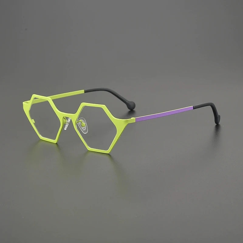 Gatenac Women's Full Rim Polygon Acetate Titanium Eyeglasses G85881