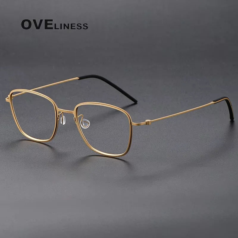 Oveliness Women's Full Rim Polygon Square Titanium Eyeglasses 55304