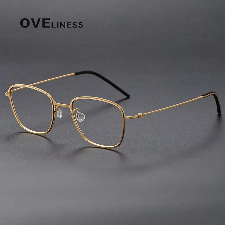 Oveliness Women's Full Rim Polygon Square Titanium Eyeglasses 55304