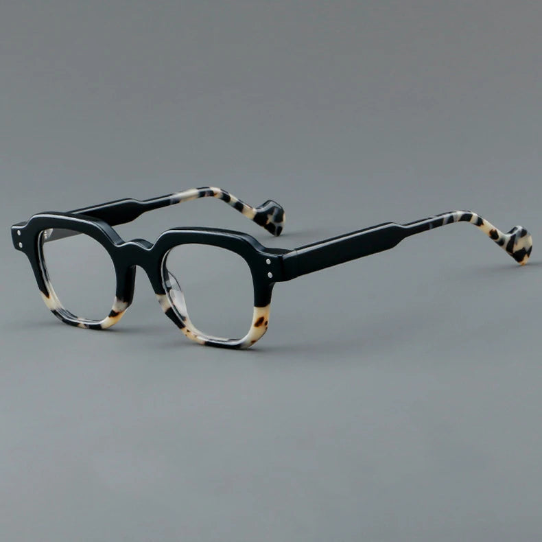 CCspace Unisex Full Rim Square Acetate Eyeglasses 57287 Full Rim CCspace Black