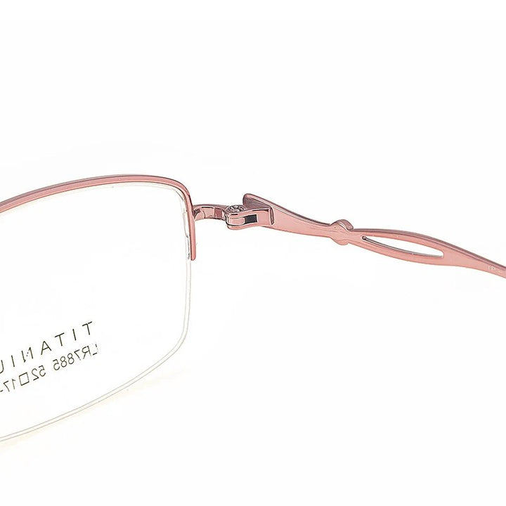 Bclear Women's Semi Rim Square Titanium Eyeglasses Lb7885 Semi Rim Bclear