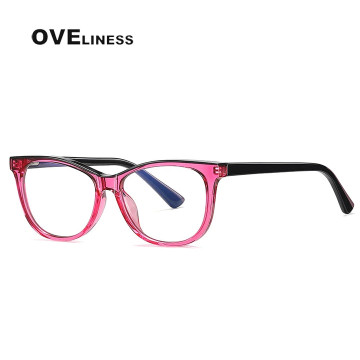 Oveliness Youth Unisex Full Rim Square Tr 90 Titanium Eyeglasses 20207 Full Rim Oveliness red