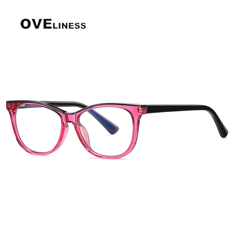 Oveliness Youth Unisex Full Rim Square Tr 90 Titanium Eyeglasses 20207 Full Rim Oveliness red  