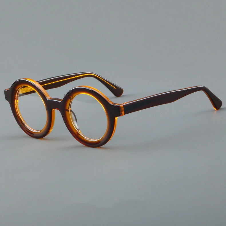 CCspace Unisex Full Rim Round Acetate Eyeglasses 57151 Full Rim CCspace C3