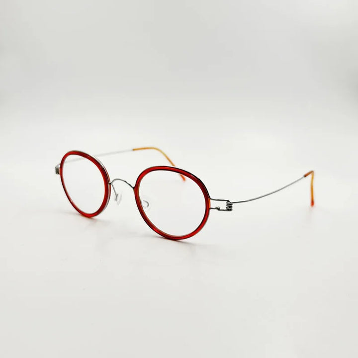 Yujo Unisex Full Rim Oval Stainless Steel Acetate Eyeglasses Y3641 Full Rim Yujo