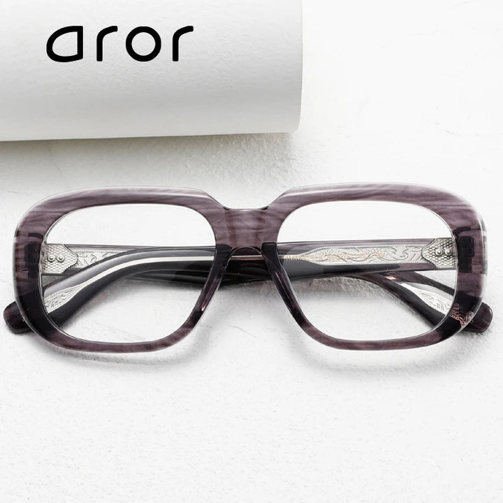 Aror Unisex Full Rim Square Thick Acetate Eyeglasses 842315 Full Rim Aror